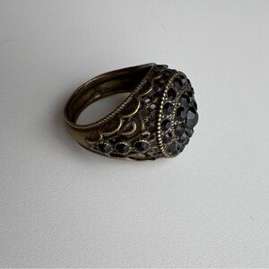 Michal Negrin Elegant Black and Gold Ring